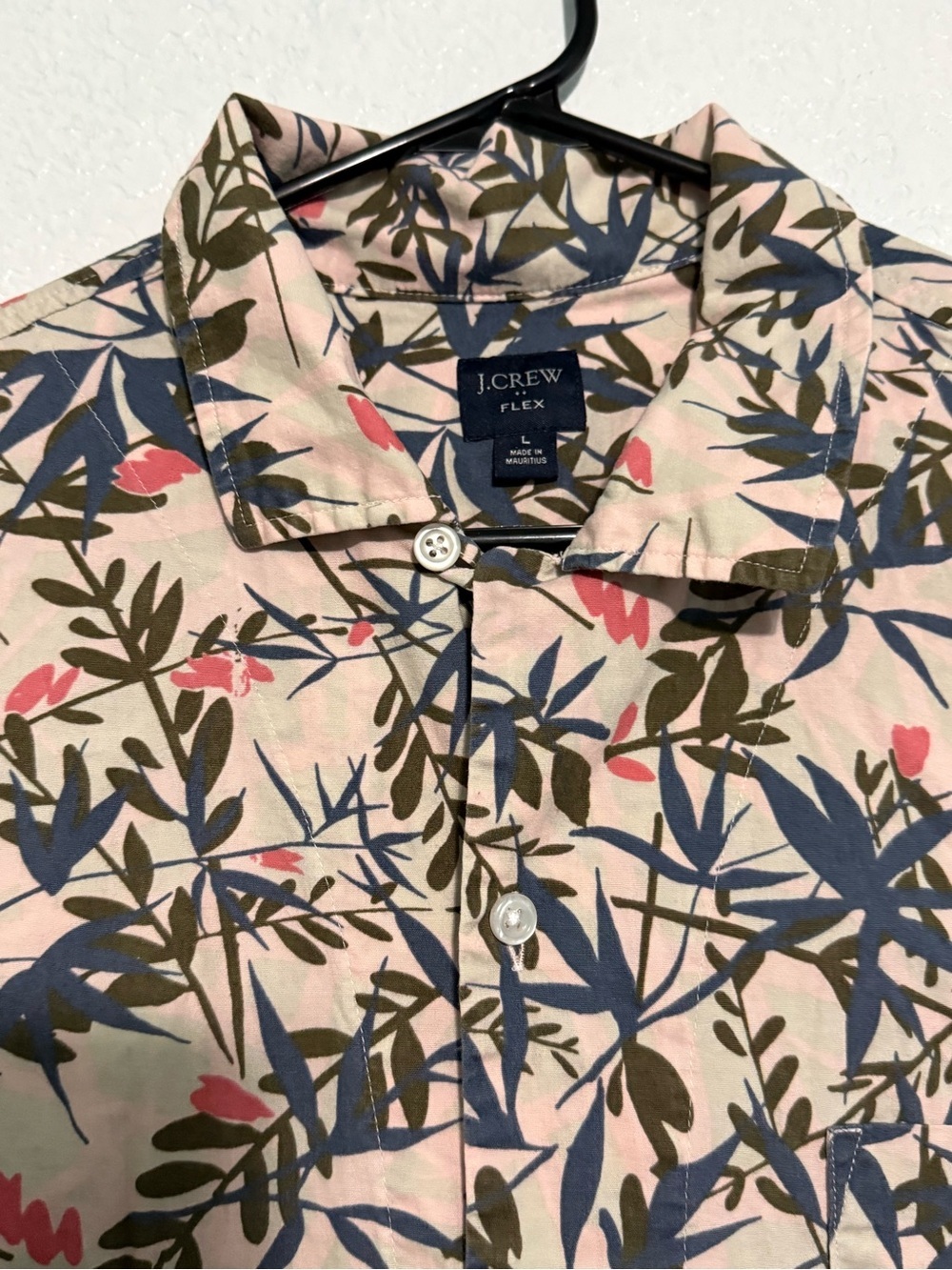 J.Crew Flex Floral Button Up Shirt Size L | Tropical Short Sleeve - Picture 4 of 5